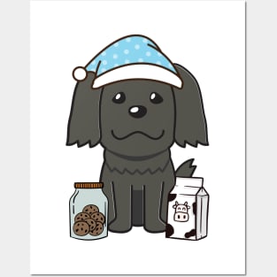 Funny black dog is having a midnight snack Posters and Art